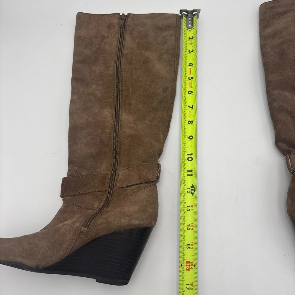 BCBGeneration Brown Suede Wedge Boots‎